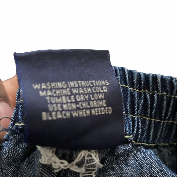 2B Real Baby Girls 18M Blue Denim Skort With Floral Embroidery Elastic Waist - Picture 4 of 5